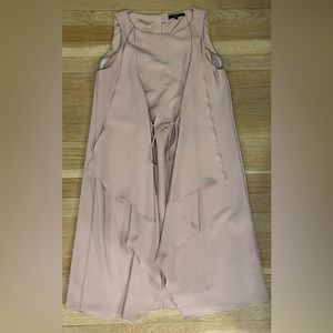 Tibi Dusty Rose Blush Chalky Draped Tie Front Dress 2